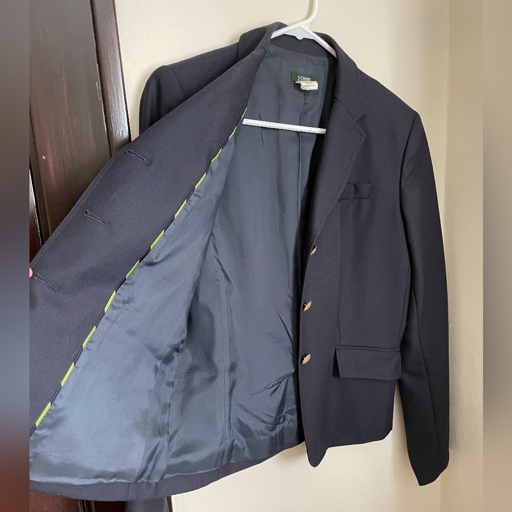 J Crew Vintage Women's Blazer, Navy with Gold Nautical Button - Sz 6 - Picture 6 of 7